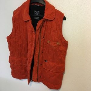 Faconnable Vest, RARE Quilted, Rust/Orange